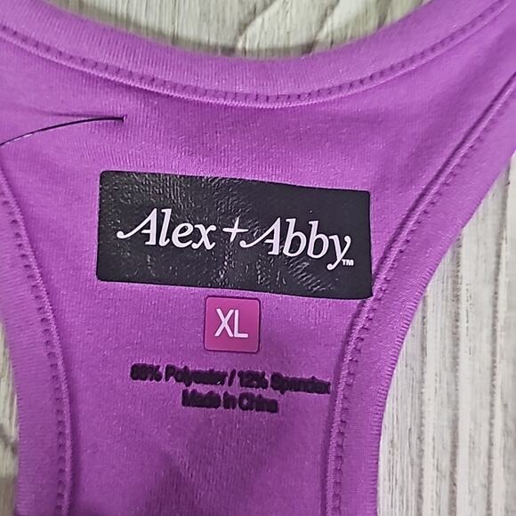 Alex and Abby Purple Athletic Racerback Tank Top Built In Bra Womens Size XL NWT - Picture 3 of 9